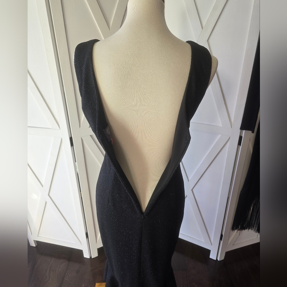 Vince Camuto Flounce-Hem Black Midi Dress - Picture 10 of 12